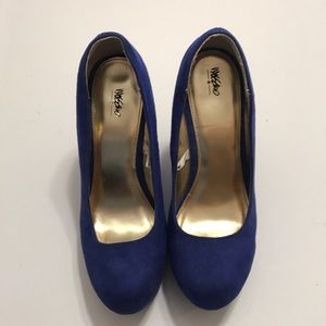 Royal Blue Suede wedges